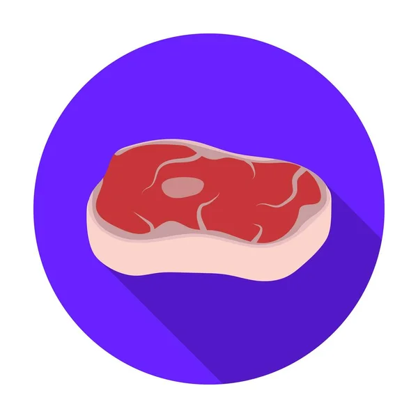 白い背景で隔離のフラット スタイルのステーキ アイコン。肉シンボル株式ベクトル図 — ストックベクタ
