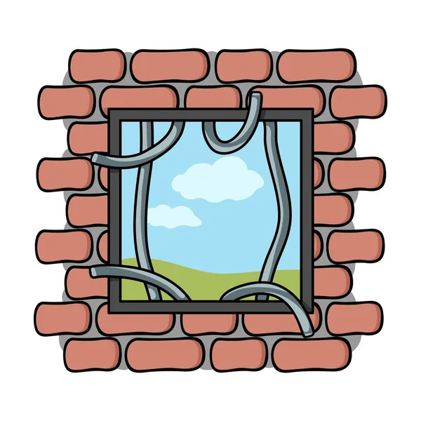 Icono de escape de la prisión en estilo de dibujos animados aislados sobre fondo blanco. Crimen símbolo stock vector ilustración . — Vector de stock