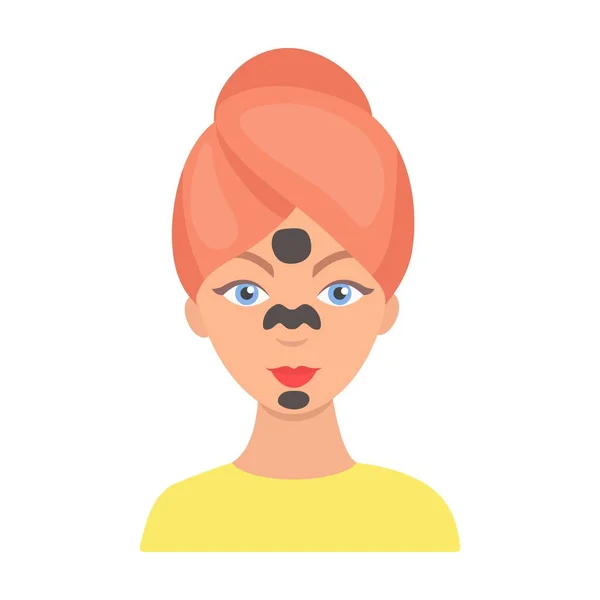 Icona maschera facciale in stile cartone animato isolato su sfondo bianco. Illustrazione vettoriale stock simbolo di cura della pelle . — Vettoriale Stock