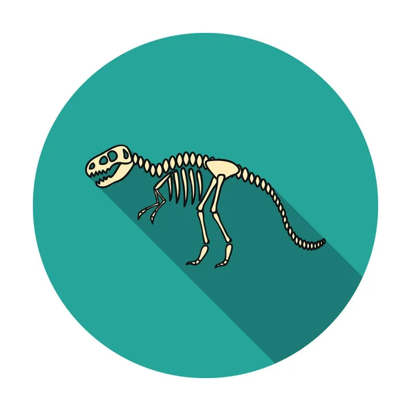 Tyrannosaurus rex-ikonen i platt stil isolerad på vit bakgrund. Museet symbol lager vektorillustration. — Stock vektor