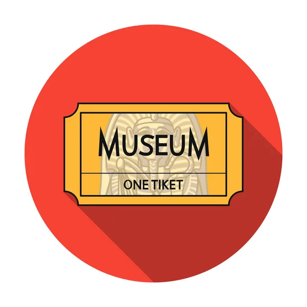 Εισιτήριο για το Μουσείο εικονίδιο στην επίπεδη στυλ που απομονώνονται σε λευκό φόντο. Μουσείο εικονογράφηση διάνυσμα απόθεμα σύμβολο. — Διανυσματικό Αρχείο