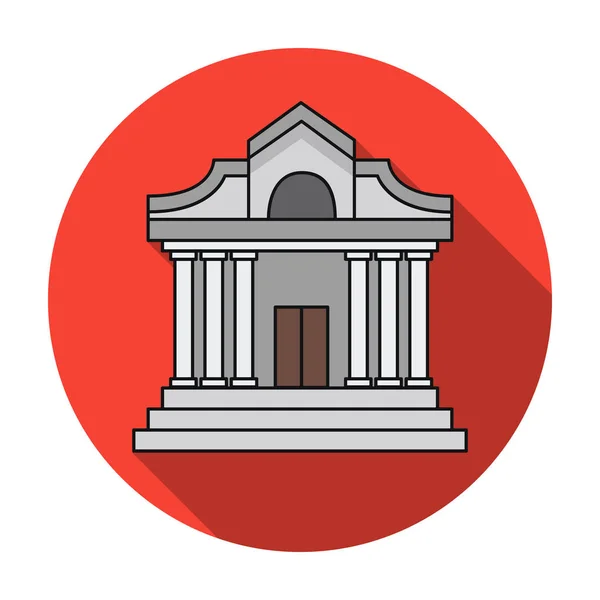 Ikone des Museumsgebäudes im flachen Stil isoliert auf weißem Hintergrund. museum symbol stock vektor illustration. — Stockvektor