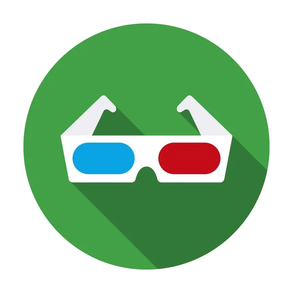 Icono de gafas Anaglifo 3D en estilo plano aislado sobre fondo blanco. Películas y cine símbolo stock vector ilustración . — Vector de stock