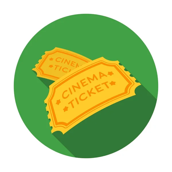 Icona biglietto in stile piatto isolata su sfondo bianco. Film e cinema simbolo stock illustrazione vettoriale . — Vettoriale Stock