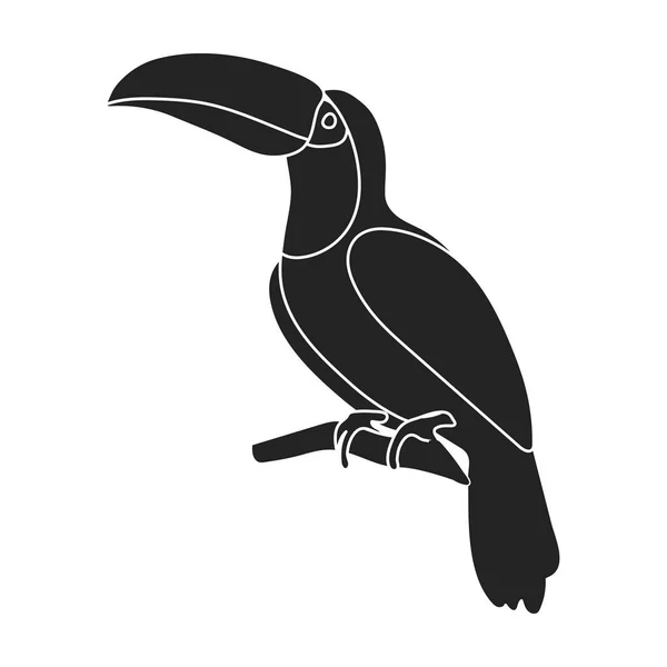 Icona Toucan in stile nero isolata su sfondo bianco. Illustrazione vettoriale stock simbolo uccello . — Vettoriale Stock