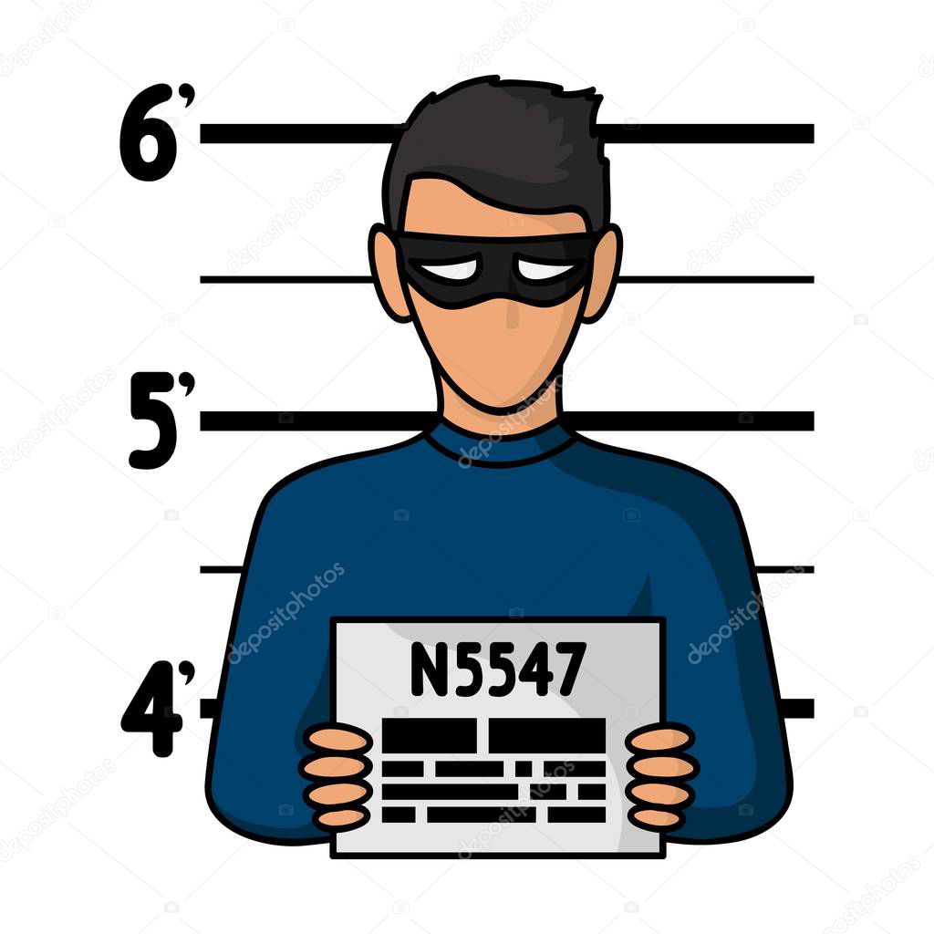 Prisoners photography icon in cartoon style isolated on white background. Crime symbol stock vector illustration.