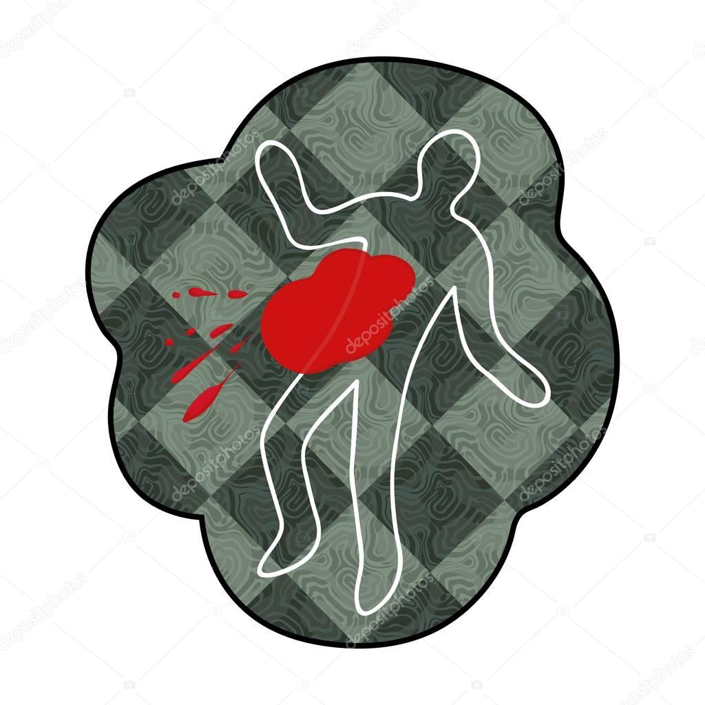 Scene of the crime icon in cartoon style isolated on white background. Crime symbol vector illustration.