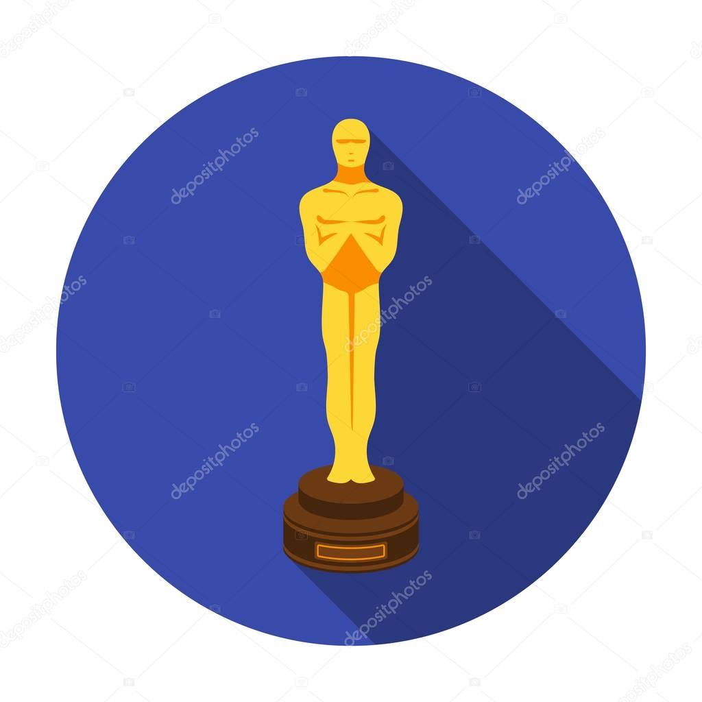 Academy award icon in flat style isolated on white background. Films and cinema symbol stock vector illustration.