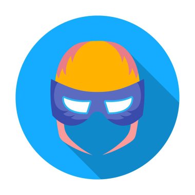 Tam kafa maske simgesi beyaz arka plan üzerinde izole düz stilde. Superheros sembol stok vektör çizim maske.