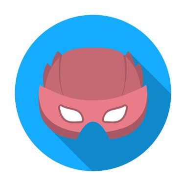 Tam kafa maske simgesi beyaz arka plan üzerinde izole düz stilde. Superheros sembol stok vektör çizim maske.