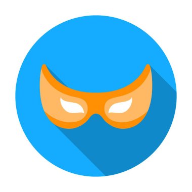 Göz maskesi simgesi beyaz arka plan üzerinde izole düz stilde. Superheros sembol stok vektör çizim maske.