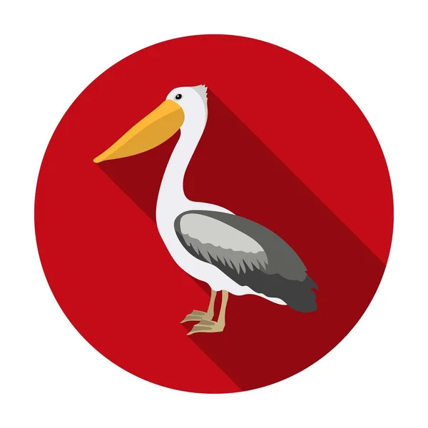 Icono pelícano en estilo plano aislado sobre fondo blanco. Pájaro símbolo stock vector ilustración . — Vector de stock