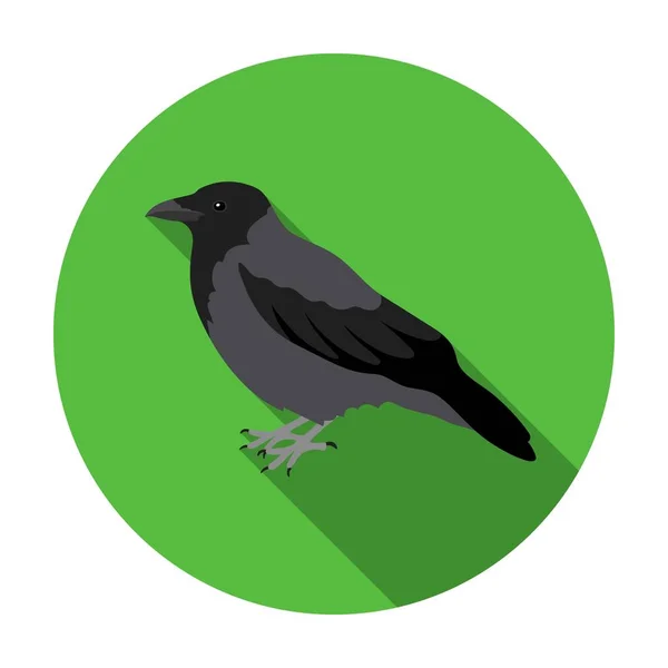 Иконка ворона в плоском стиле изолирована на белом фоне. Векторная иллюстрация символов птиц . — стоковый вектор