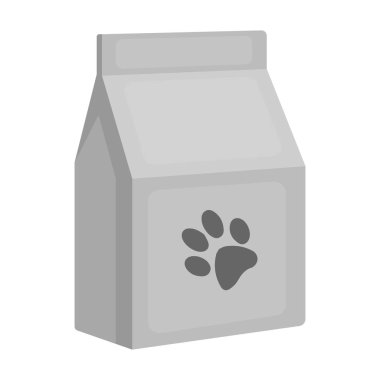 Tek renkli stil beyaz arka plan üzerinde izole kedi gıda simgesini. Kedi sembol stok vektör çizim.