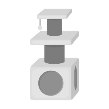 Tek renkli stil beyaz arka plan üzerinde izole kedi evi simgesini. Kedi sembol stok vektör çizim.