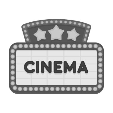 Sinema tabela simgesi beyaz arka plan üzerinde izole tek renkli tarzı. Filmler ve sinema sembol stok illüstrasyon vektör.