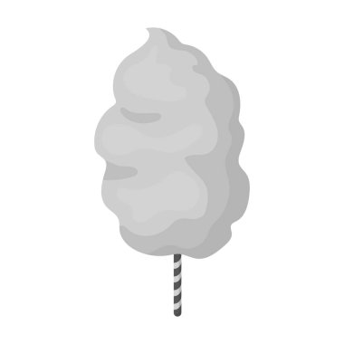 Pamuk şeker simgesi beyaz arka plan üzerinde izole tek renkli tarzı. Filmler ve sinema sembol stok illüstrasyon vektör.