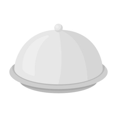 Tek renkli stil beyaz arka plan üzerinde izole Cloche simgesini. Otel sembol stok vektör çizim.