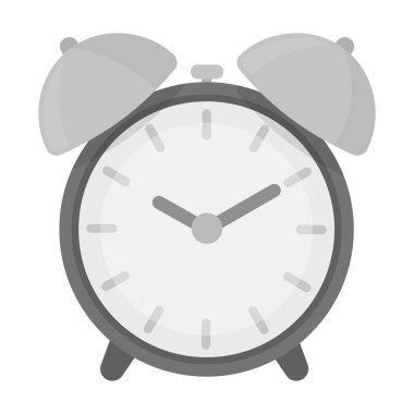 Çalar saat simgesi beyaz arka plan üzerinde izole tek renkli tarzı. Otel sembol stok vektör çizim.