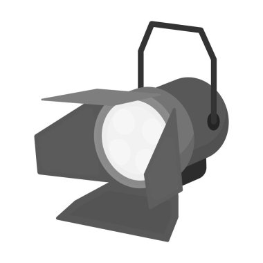 Tek renkli stil beyaz arka plan üzerinde izole spot simgesini. Işık kaynağı sembol stok vektör çizim