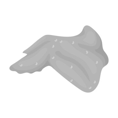 Tavuk kanat simgesi beyaz arka plan üzerinde izole tek renkli tarzı. Etler sembol stok vektör çizim