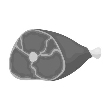 Tek renkli stil beyaz arka plan üzerinde izole jambon simgesini. Etler sembol stok vektör çizim