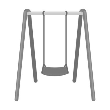 Tek renkli stil beyaz arka plan üzerinde izole salıncak koltuk simgesini. Park sembol stok vektör çizim.