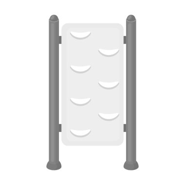 Tek renkli stil beyaz arka plan üzerinde izole jimnastik duvar barlar simgesini. Park sembol stok vektör çizim.