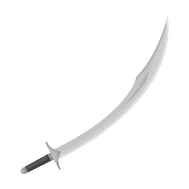 Tek renkli stil beyaz arka plan üzerinde izole kılıç simgesini. Türkiye'de sembol stok vektör çizim.