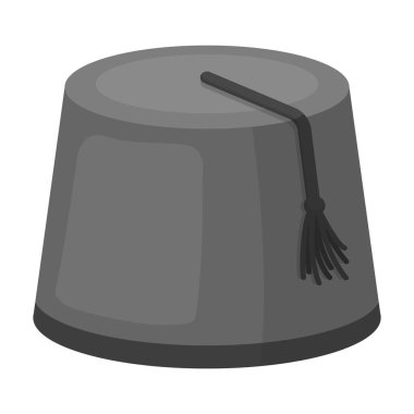 Fez simgesi beyaz arka plan üzerinde izole tek renkli tarzı. Türkiye'de sembol stok vektör çizim.