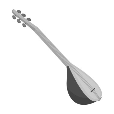 Tek renkli stil beyaz arka plan üzerinde izole saz simgesini. Türkiye'de sembol stok vektör çizim.