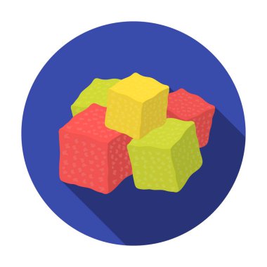 Türk lokumu simgesini düz stil beyaz arka plan üzerinde izole. Arap Emirlikleri sembol stok vektör çizim.