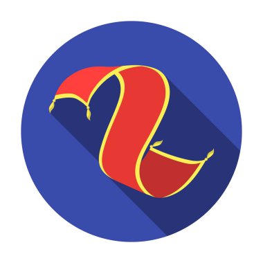 Düz stil beyaz arka plan üzerinde izole Farsça halı simgesini. Arap Emirlikleri sembol stok vektör çizim.