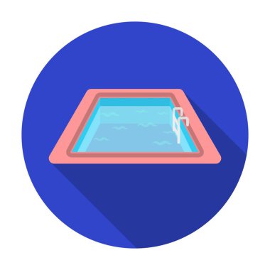 Beyaz arka plan üzerinde izole düz stil Yüzme Havuzu simgesini. Otel sembol stok vektör çizim.