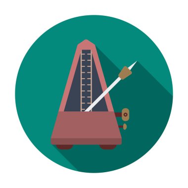 Düz stil beyaz arka plan üzerinde izole metronom simgesini. Müzik aletleri hisse senedi vektör çizim sembolü