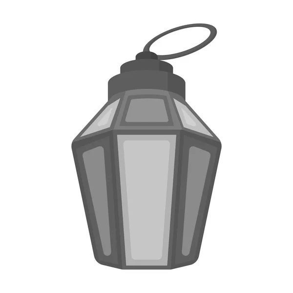 Ramadan lamp pictogram in zwart-wit stijl geïsoleerd op een witte achtergrond. Arabische Emiraten symbool voorraad vectorillustratie. — Stockvector