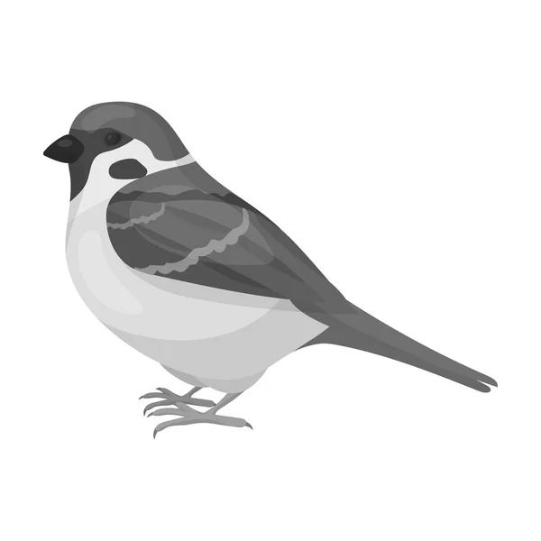 Воробей значок в монохромном стиле изолирован на белом фоне. Векторная иллюстрация символов птиц . — стоковый вектор