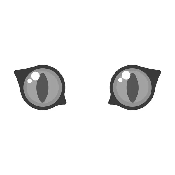Icône yeux de chat dans un style monochrome isolé sur fond blanc. Image vectorielle de stock de symbole chat . — Image vectorielle