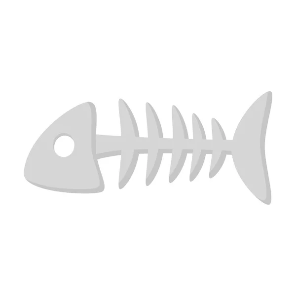 Fischgräten-Symbol im monochromen Stil isoliert auf weißem Hintergrund. Katzensymbol Aktienvektor Illustration. — Stockvektor
