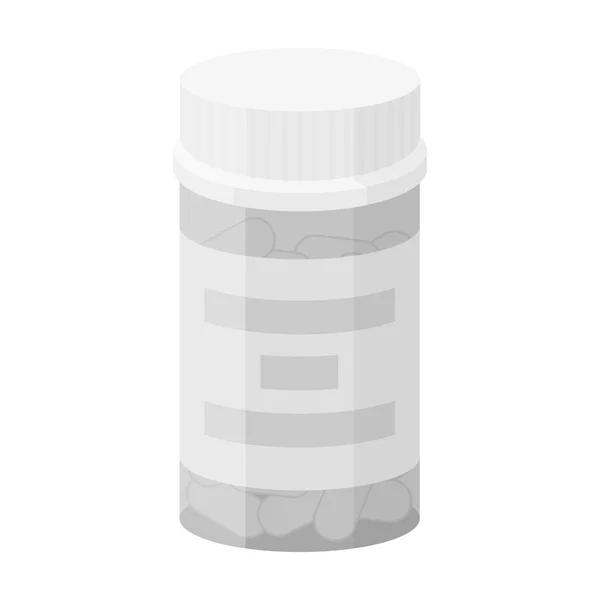 Flaschensymbol im monochromen Stil isoliert auf weißem Hintergrund. Illustration zum Medikamentensymbol Aktienvektor. — Stockvektor