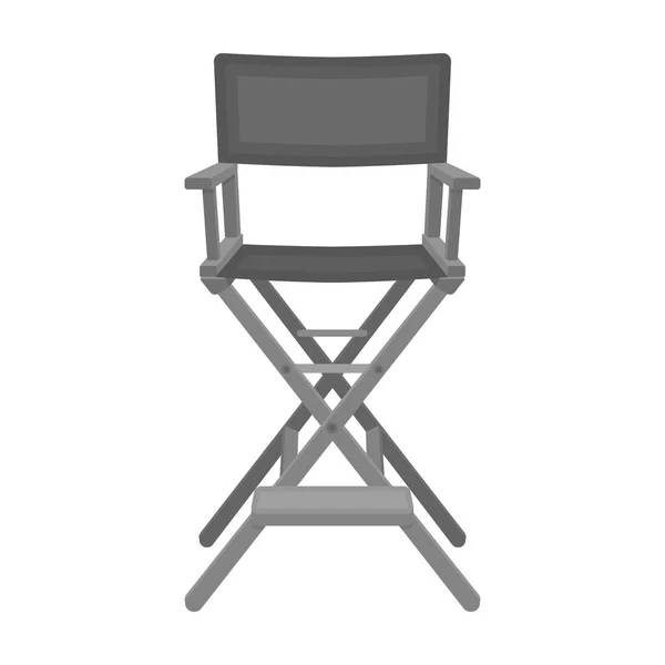 Ícone de cadeira de diretores em estilo monocromático isolado no fundo branco. Filmes e símbolo de cinema ilustração vetorial estoque . — Vetor de Stock