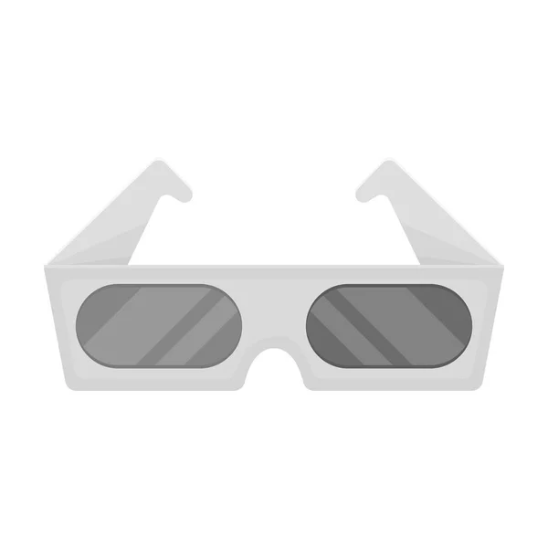立体 3d 眼镜图标在白色背景上孤立的单色风格。电影和电影符号股票矢量图. — 图库矢量图片
