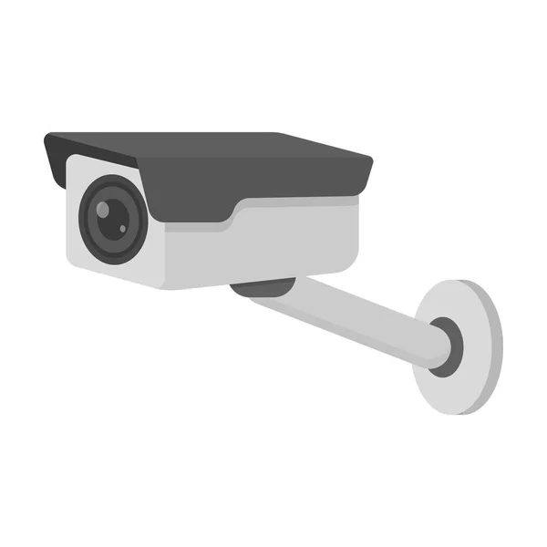 Icône de caméra cachée dans un style monochrome isolé sur fond blanc. Image vectorielle de stock de symbole d'hôtel . — Image vectorielle