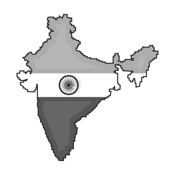 Icono de territorio indio en estilo monocromo aislado sobre fondo blanco. India símbolo stock vector ilustración . — Vector de stock