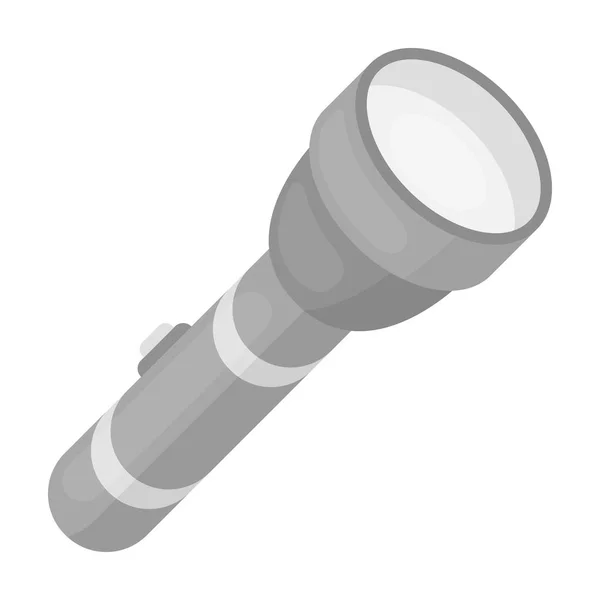 Taschenlampensymbol im monochromen Stil isoliert auf weißem Hintergrund. Lichtquelle Symbol Aktienvektor Illustration — Stockvektor