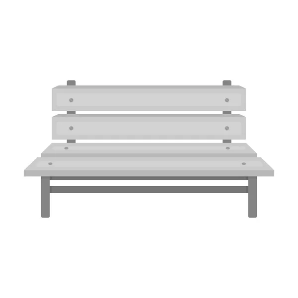 Значок скамейки в монохромном стиле изолирован на белом фоне. Векторная иллюстрация символов парка . — стоковый вектор