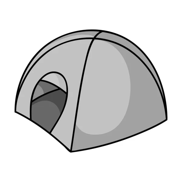 Ícone de tenda em estilo monocromático isolado em fundo branco. Estância de esqui símbolo estoque vetor ilustração . — Vetor de Stock