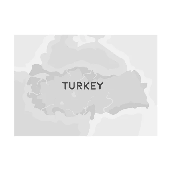Territory of Turkey icon in monochrome style isolated on white background. Turkey symbol stock vector illustration. — Stock Vector