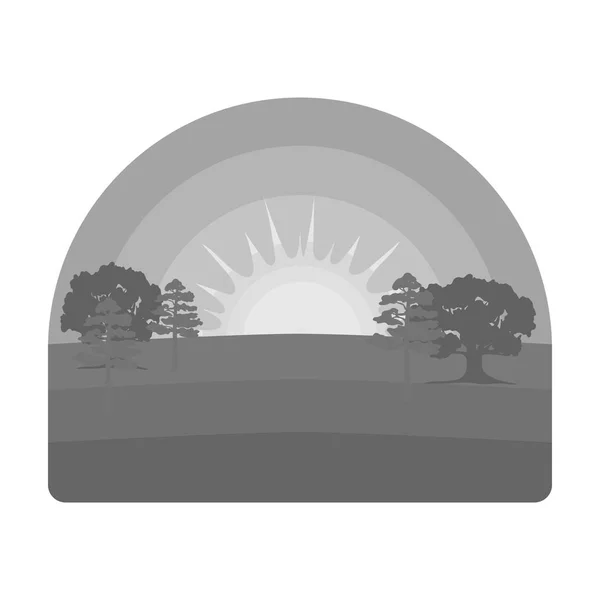 Icono de salida del sol en estilo monocromo aislado sobre fondo blanco. Tiempo símbolo stock vector ilustración . — Vector de stock