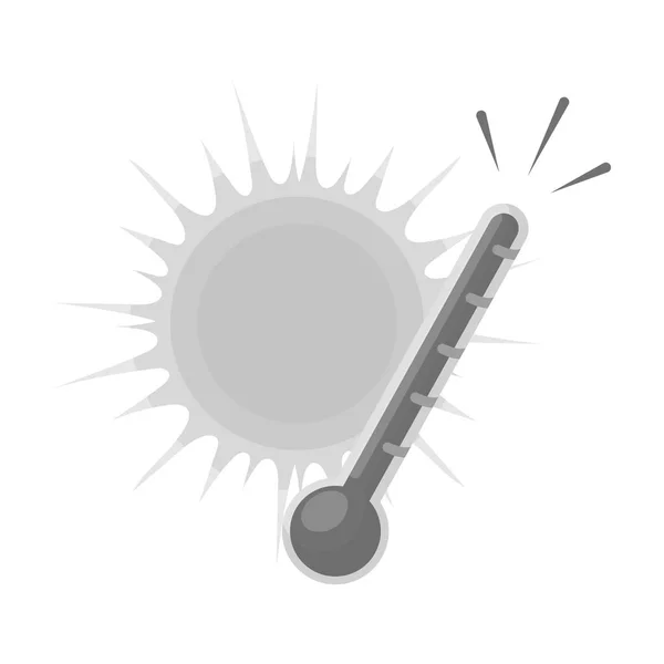 Värme-ikonen i svartvit stil isolerad på vit bakgrund. Vädret symbol lager vektorillustration. — Stock vektor
